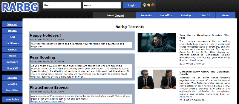 RARBG - meilleur site torrent