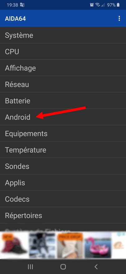 l'option Android