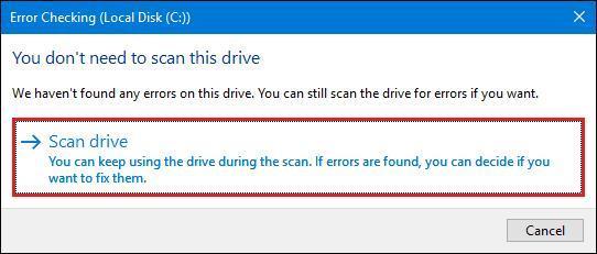 Windows de vérifier les erreurs