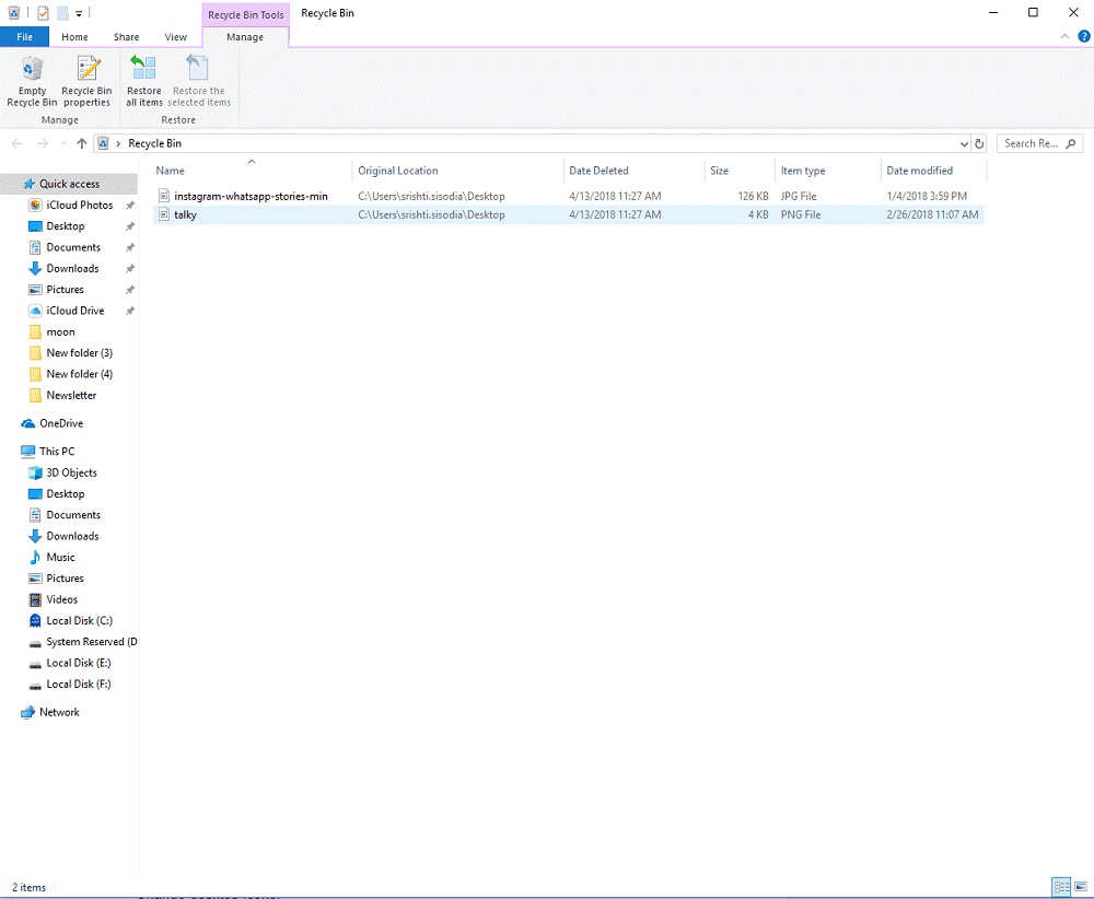 Récupérer les fichiers supprimés de la corbeille sous Windows