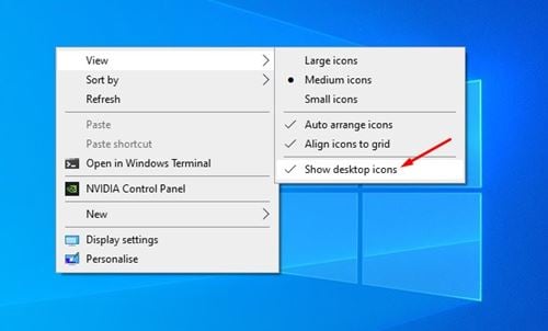 Restaurer les icônes de bureau manquantes dans Windows 10