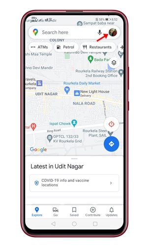 mode navigation privée dans Google Maps