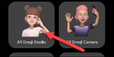 Appuyez sur "AR Emoji Studio".