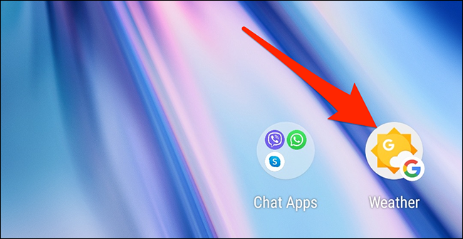 L'application Météo de Google sur un écran d'accueil sur Android.