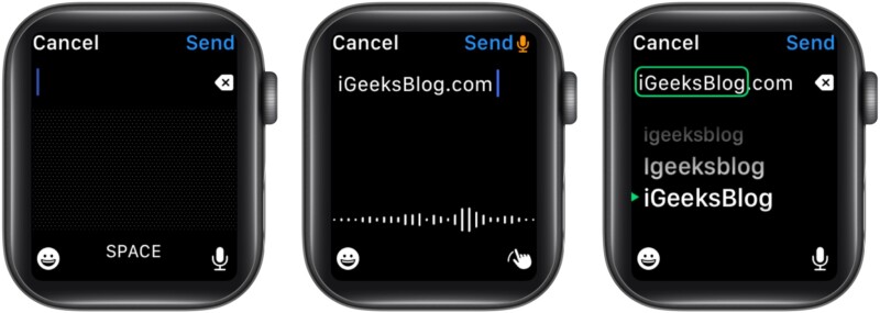 Accéder aux pages Web sur Apple Watch via l'application Messages ou Mail