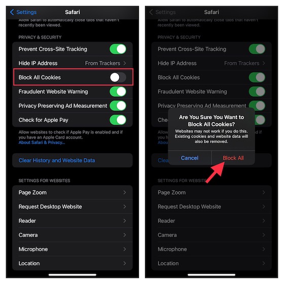 Bloquer les cookies dans Safari sur iPhone et iPad