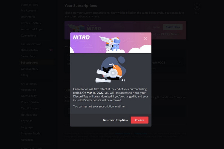 Comment annuler l'abonnement Discord Nitro