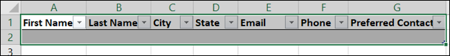 Tableau dans Excel