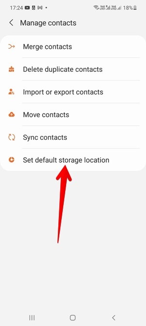 Emplacement de stockage des contacts par défaut Samsung par défaut