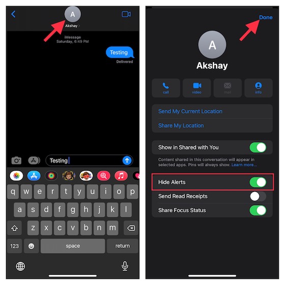 Masquer les alertes iMessage sur iPhone et iPad