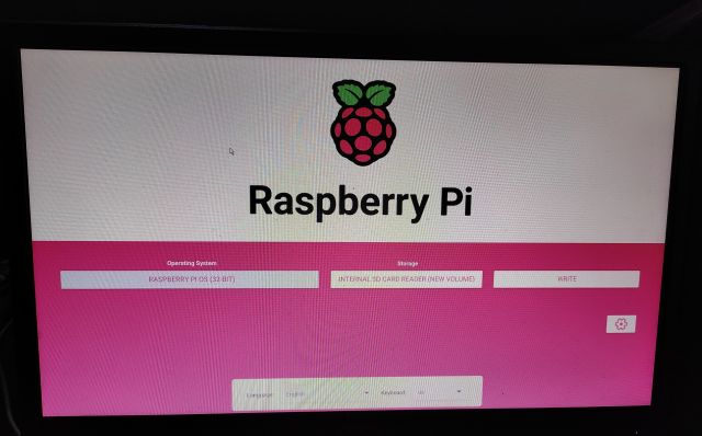 choisissez raspberry pi os à partir de l'écran d'installation