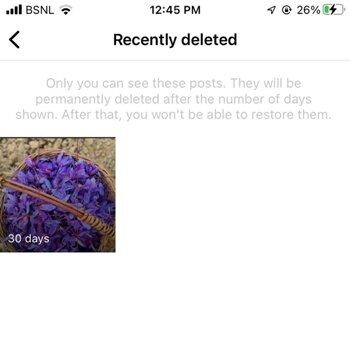 Instagram Supprimer la restauration de photos