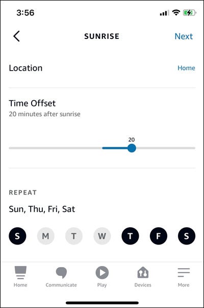 Planifiez une prise intelligente au lever du soleil