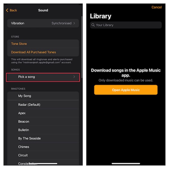 Réglez votre alarme pour lire une chanson de la bibliothèque musicale Apple 