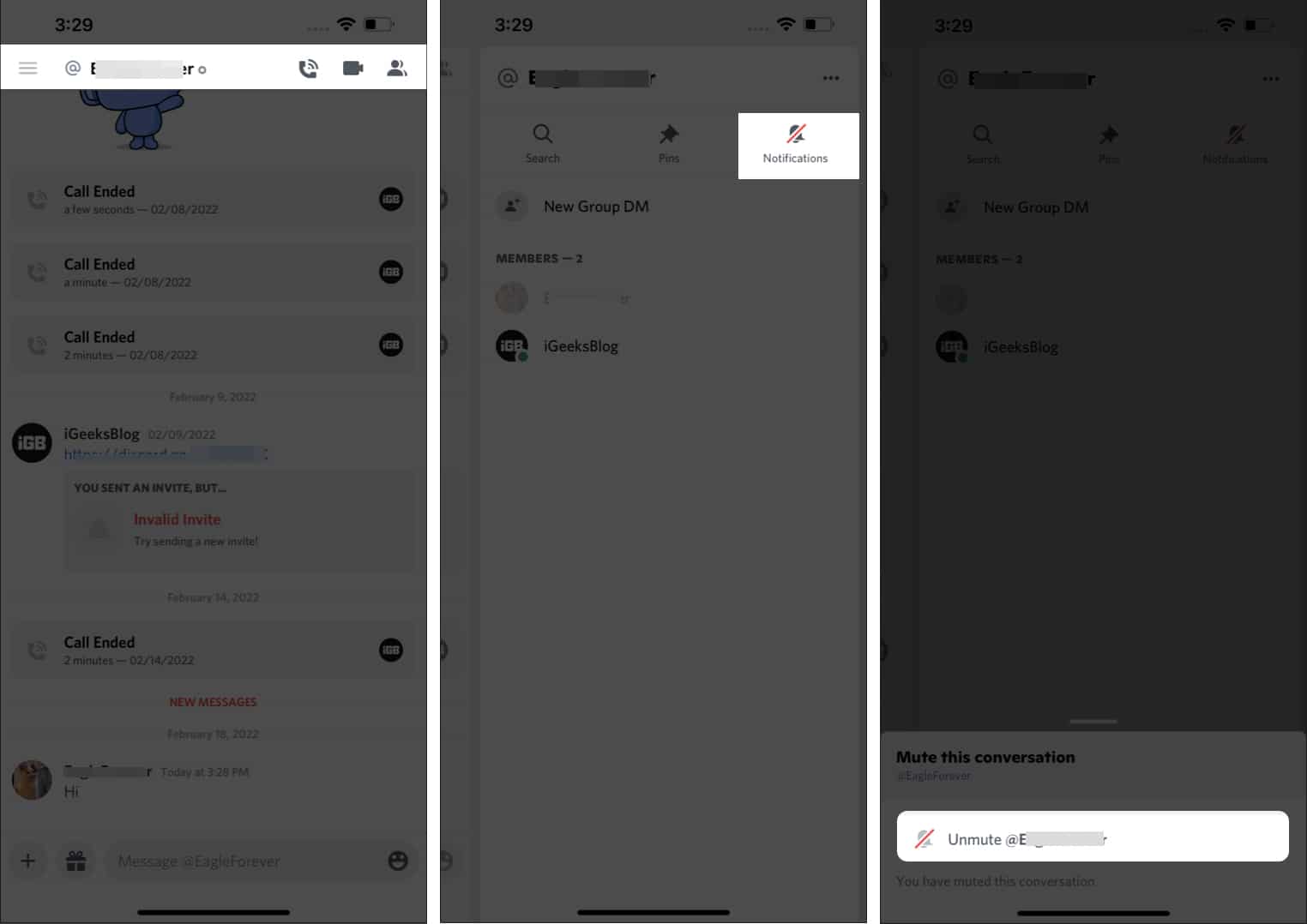 Réactiver les conversations de Discord sur iPhone