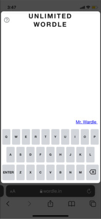 Wordle.in pour jouer en illimité sur iPhone