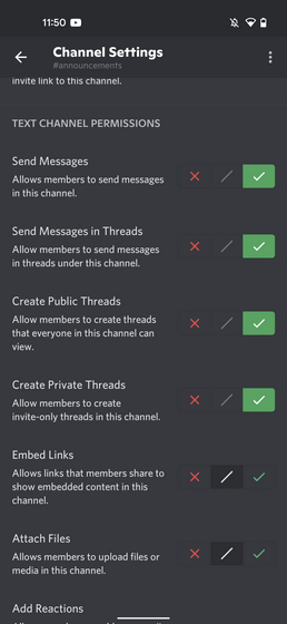 autoriser l'envoi de messages dans les canaux Discord en lecture seule