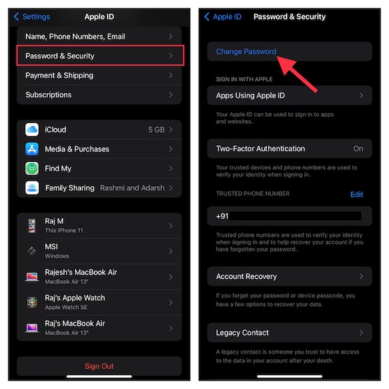 changer le mot de passe de l'identifiant Apple sur iPhone et iPad