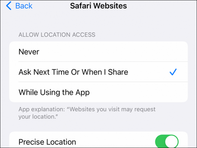 Emplacement par défaut de Safari sur iOS