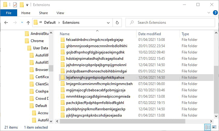 Télécharger Enregistrer le dossier d'extensions Chrome Extensions