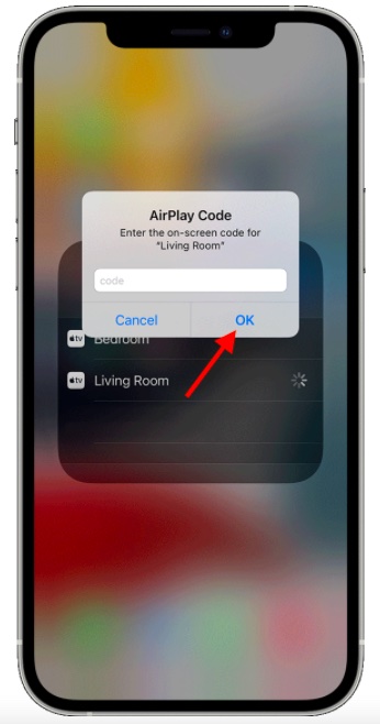 entrez le code d'accès AirPlay sur iPhone et iPad