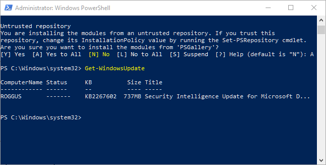 Derniers problèmes de mise à jour de Windows Installer Powershell 2