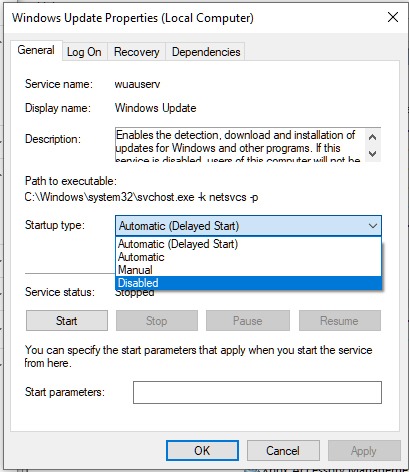 Derniers services de problèmes de mise à jour Windows 1