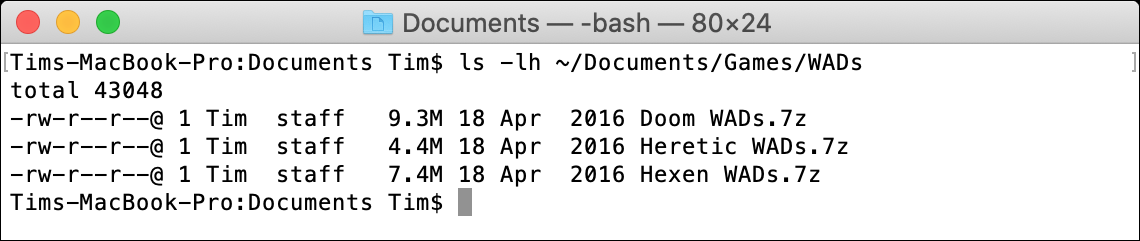 Commande de terminal ls macOS