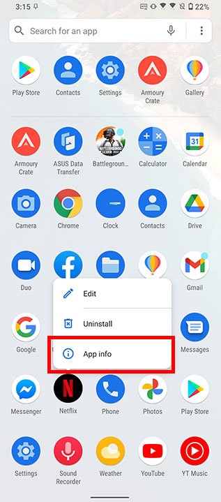 icône de l'application netflix dans le tiroir de l'application android
