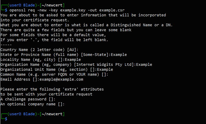 Demande de signature de certificat Openssl