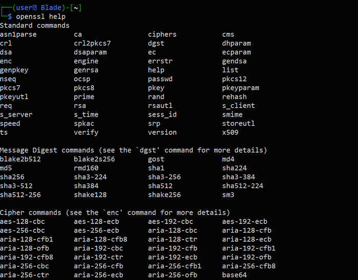 Openssl Aide Commande 1