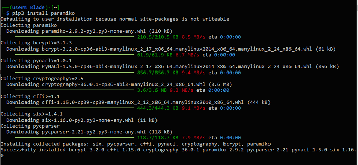 Installation de Python Paramiko Pip3