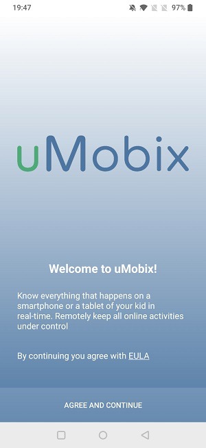 Écran de bienvenue de la revue Umobix