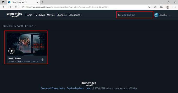 wolf like me disponible en prime vidéo au Canada
