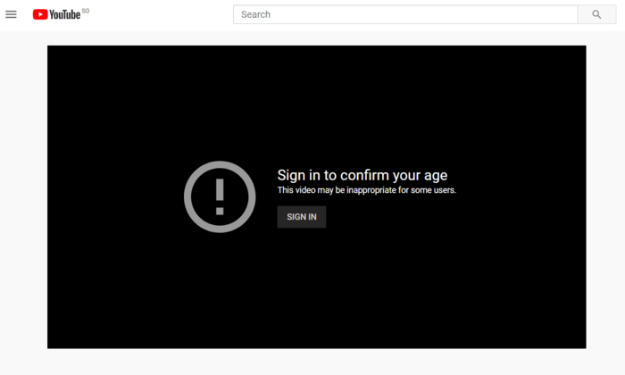 Vidéo restreinte Youtube