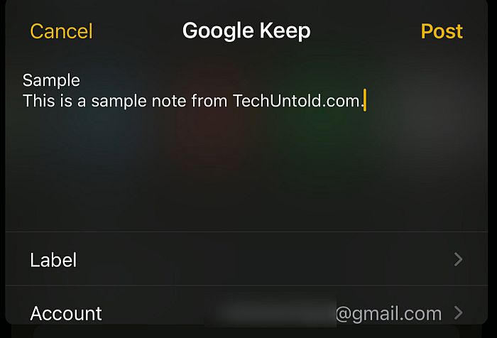 Google conserve dans l'iphone une copie d'une note à partir des notes de l'iphone