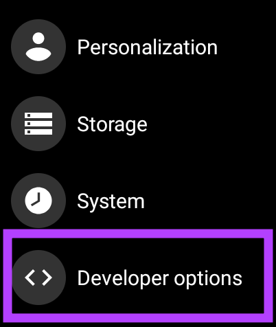 Options de développeur