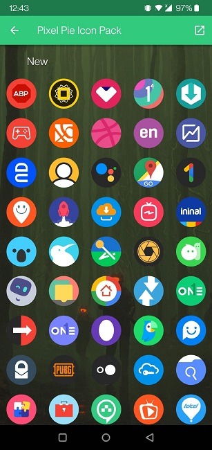 Définir des icônes personnalisées Android Pixel Pack