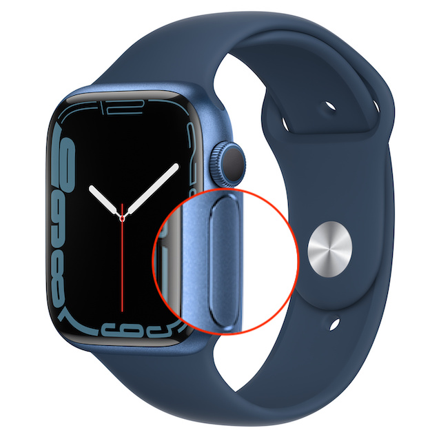 Appuyez sur le bouton latéral de l'Apple Watch