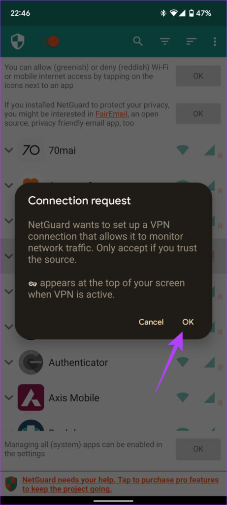 définir netguard comme vpn