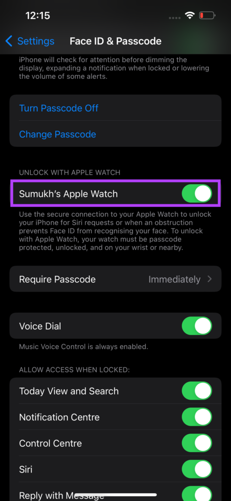 Utiliser l'identification faciale avec Apple Watch