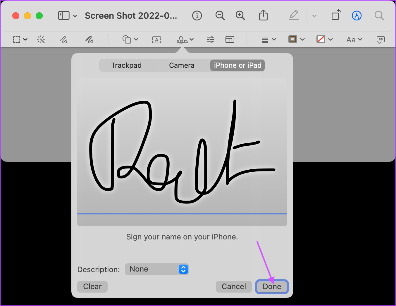 Créez votre signature à l'aide d'un iPhone ou d'un iPad 3