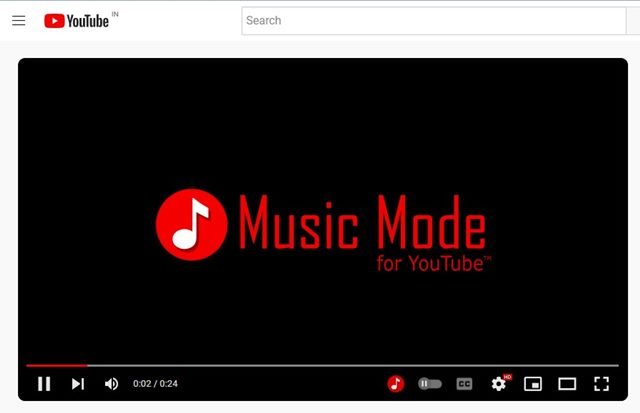 Vignette Mode Musique pour YouTube