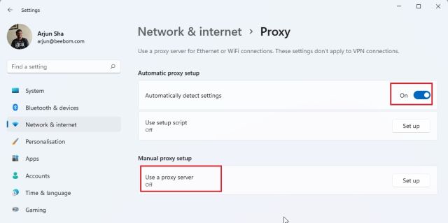 8. Vérifiez les paramètres DNS et proxy