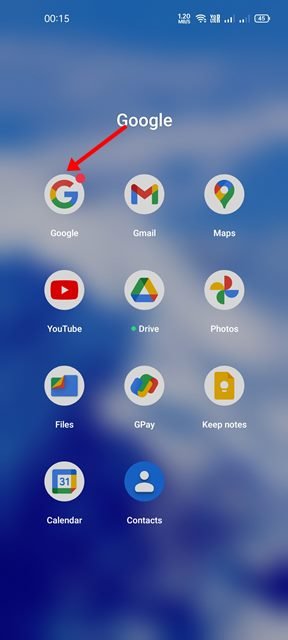 ouvrir l'application Google