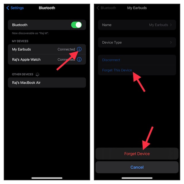 Déconnectez votre iPhone d'un appareil Bluetooth