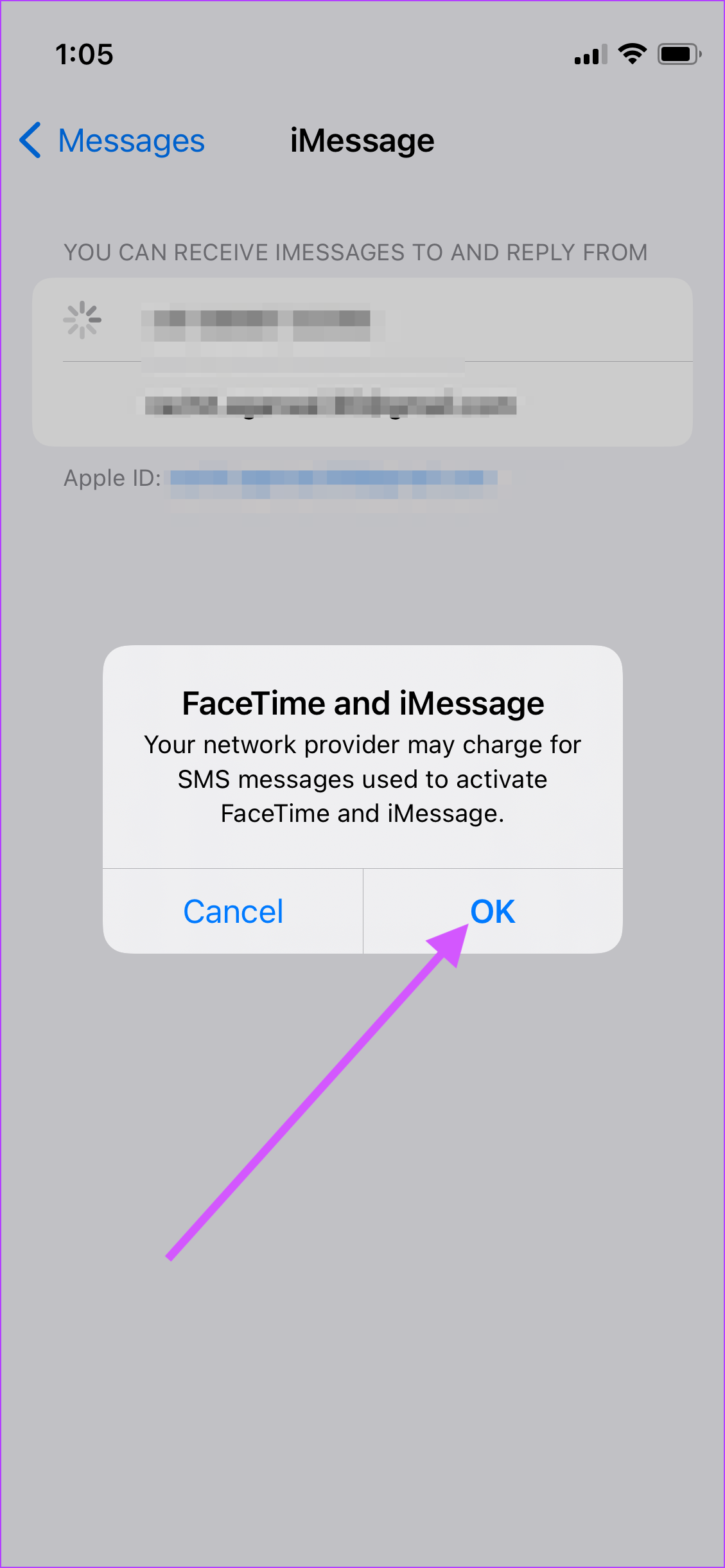 Déconnectez-vous et reconnectez-vous à iMessage 5