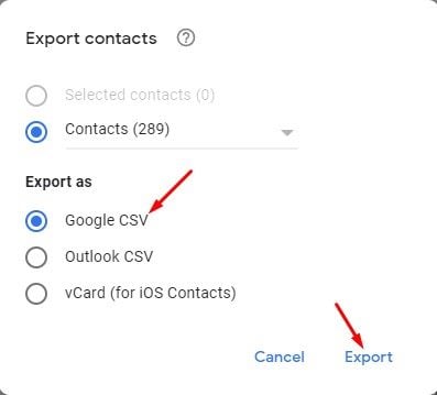 CSV Google