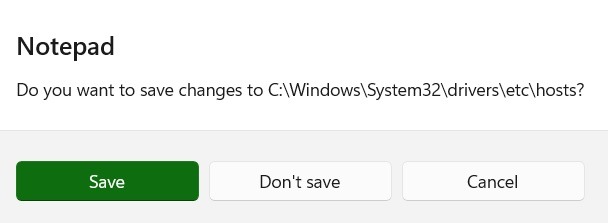Windows Hosts File Windows11 Enregistrer les modifications
