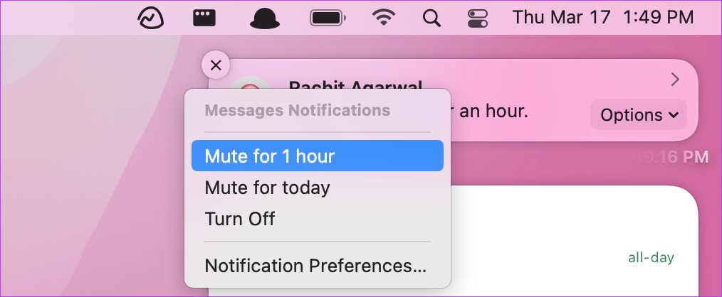 3. Désactiver temporairement les notifications 2